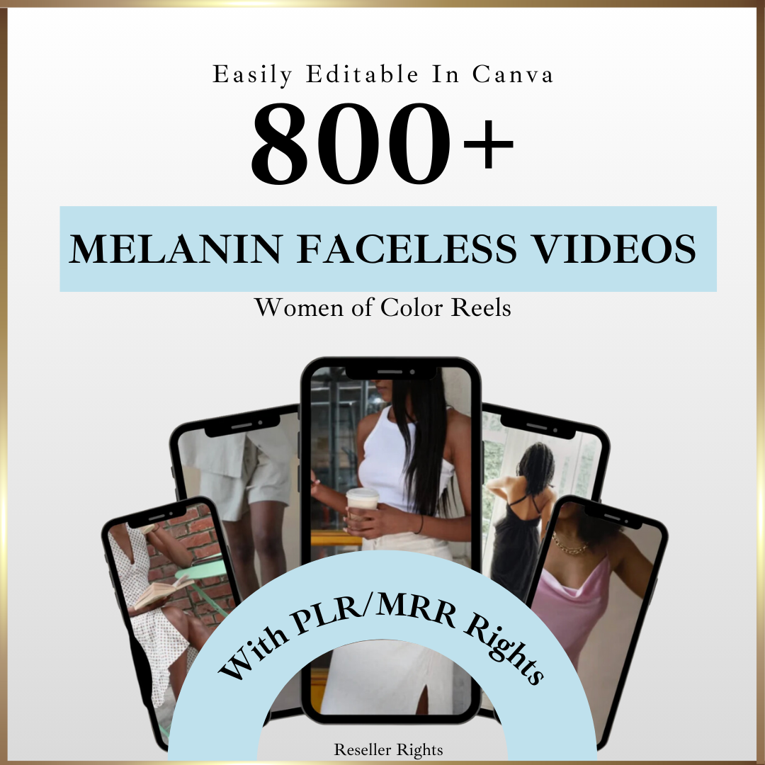 Melanin Faceless Aesthetic Videos | PLR MRR